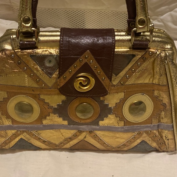 Vintage Metallic Top Handle Bag - Picture 2 of 6